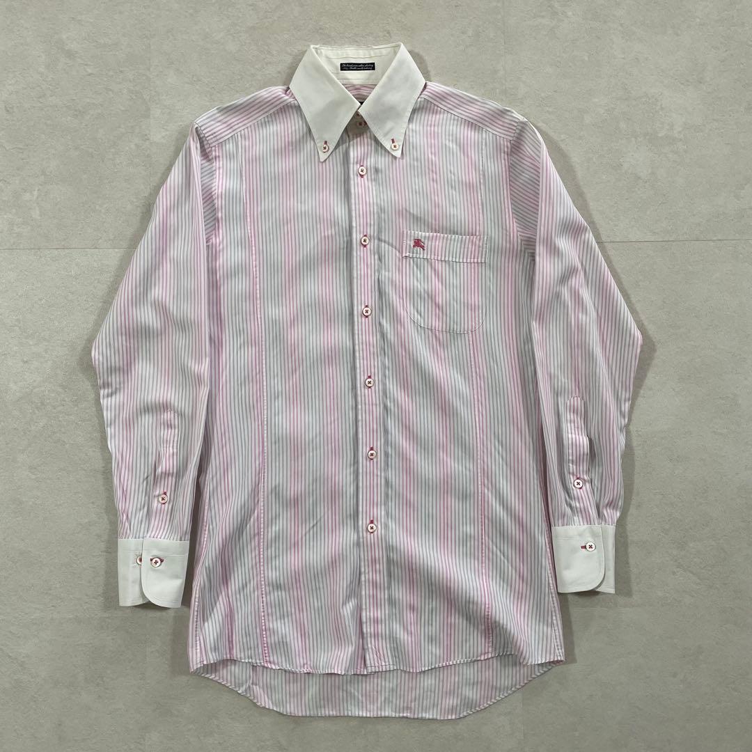 古着 BURBERRY BLACK LABEL 長袖シャツ ストライプ 38