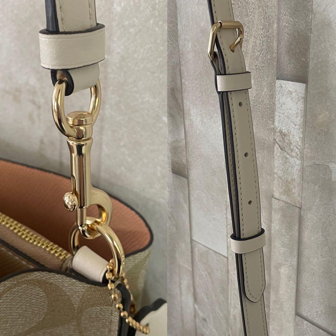 訳あり新品タグ付 COACH モリー バケットバッグ シグネチャー柄