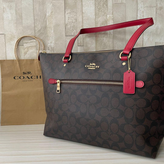 訳あり新品 COACH トートバッグ シグネチャー柄 ブラウン