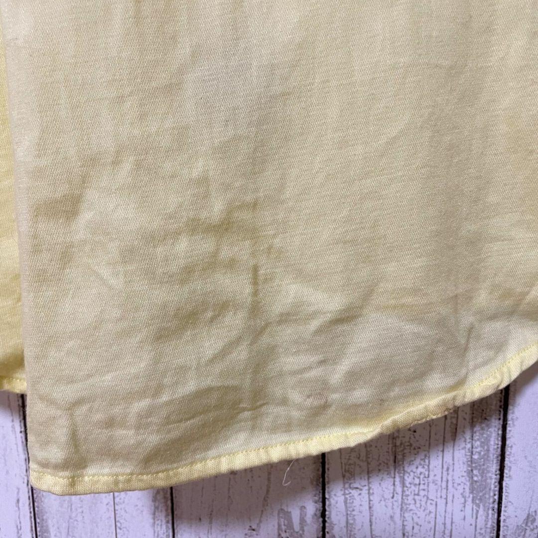 80s ラルフローレン メンズ 半袖 シャツ Lサイズ イエロー