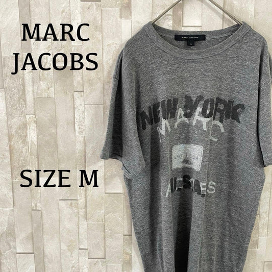 【美品】古着 MARC JACOBS 文字プリント グレー Tシャツ Mサイズ