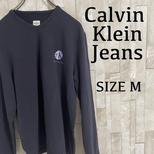 【美品】Calvin Klein Jeans Vネック 長袖Tシャツ M