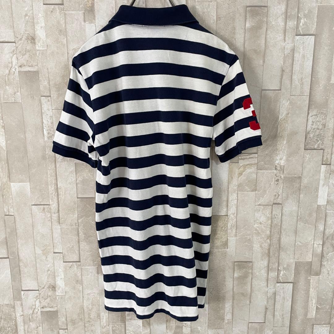 古着 POLO RALPH LAUREN 半袖ポロシャツ 160 ボーダー柄