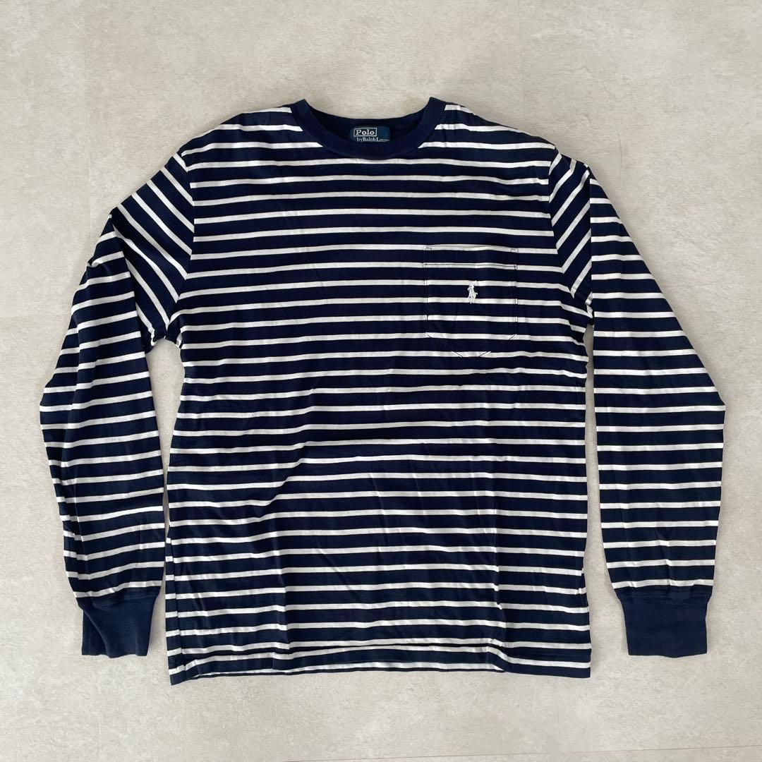 【美品】90s POLO RALPH LAUREN 長袖Tシャツ ボーダー柄