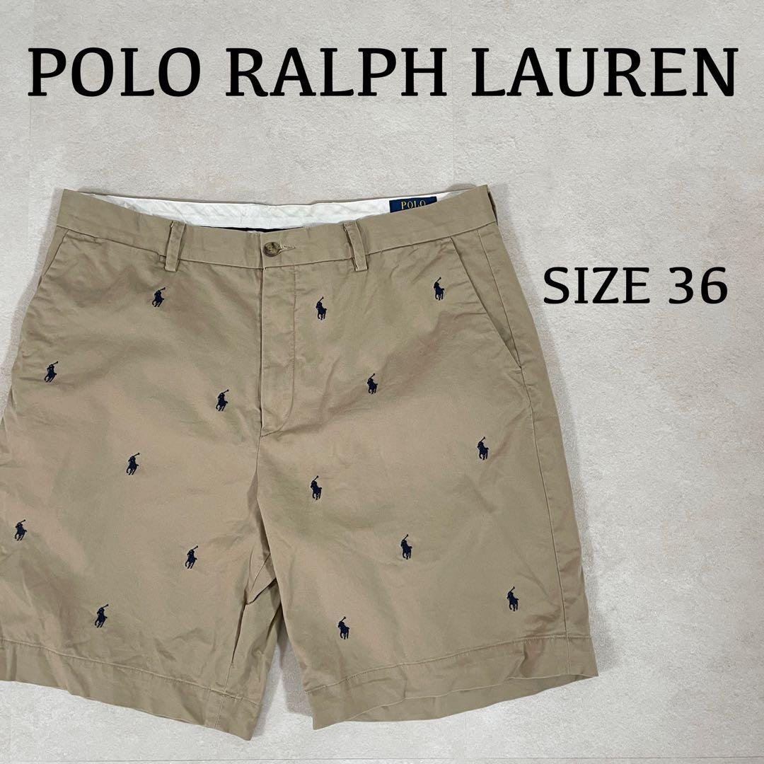 古着 POLO RALPH LAUREN ハーフパンツ ポニー刺繍 総柄 2XL