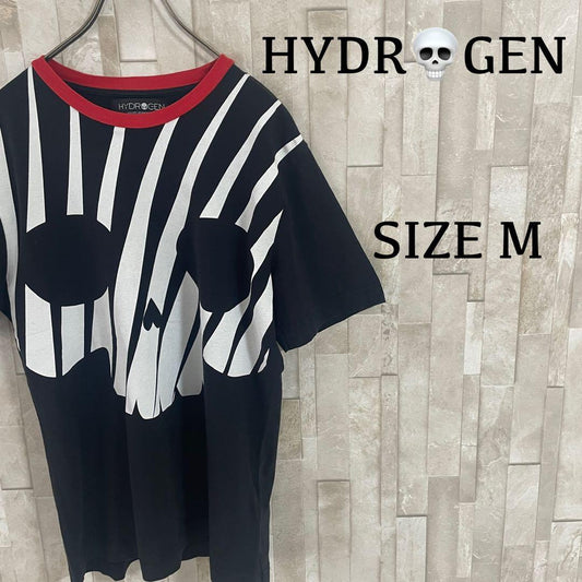 【美品】HYDROGEN スカル ビックプリント Tシャツ サイズM ブラック