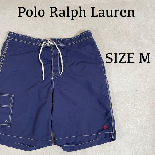 90s POLO RALPH LAUREN スイムショーツ サイズM ネイビー
