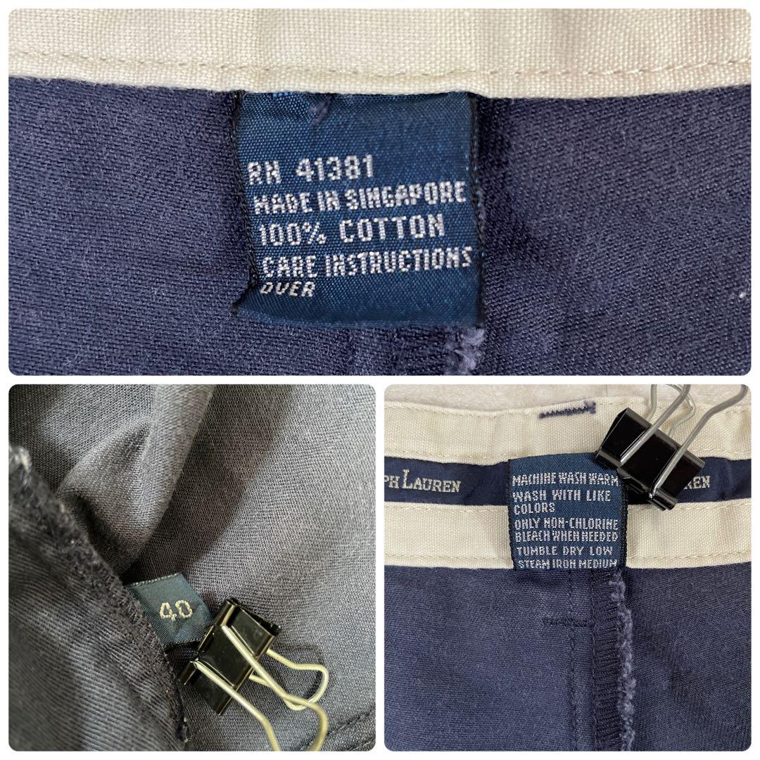 【美品】90s POLO RALPH LAUREN ハーフパンツ 40 紺色