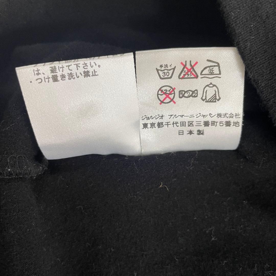 【美品】EMPORIO ARMANI イーグルロゴ ブラック Tシャツ Sサイズ