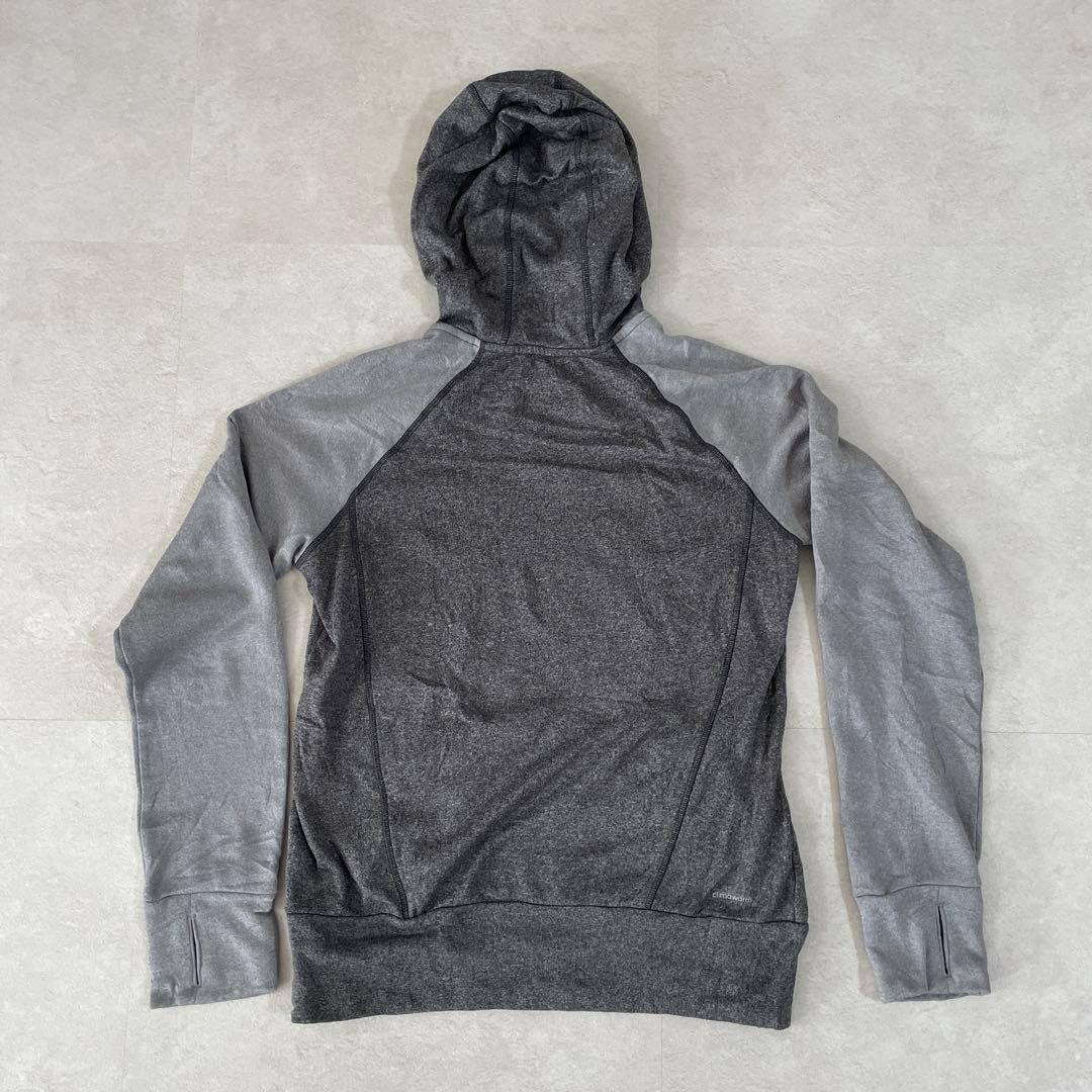 【美品】adidas プルオーバー パーカー climalite グレー M