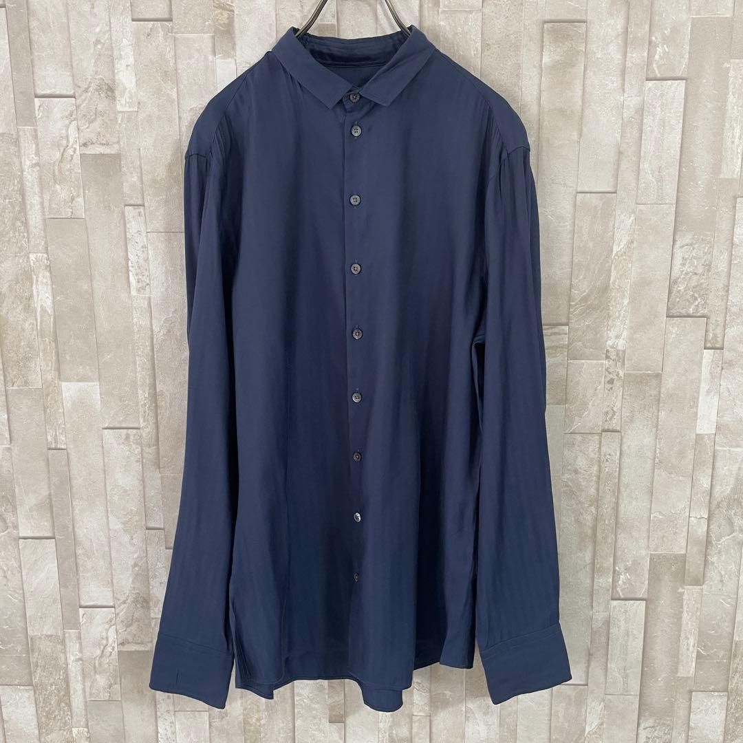 古着 ARMANI COLLEZIONI 長袖シャツ シャドーストライプ M