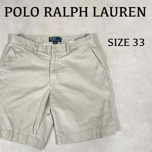 90s POLO RALPH LAUREN ハーフパンツ サイズ33 ベージュ
