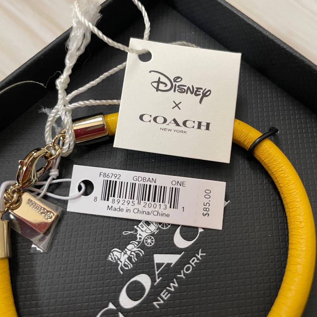 【限定コラボ】訳あり新品 COACH×DISNEY レザーブレスレット 箱付