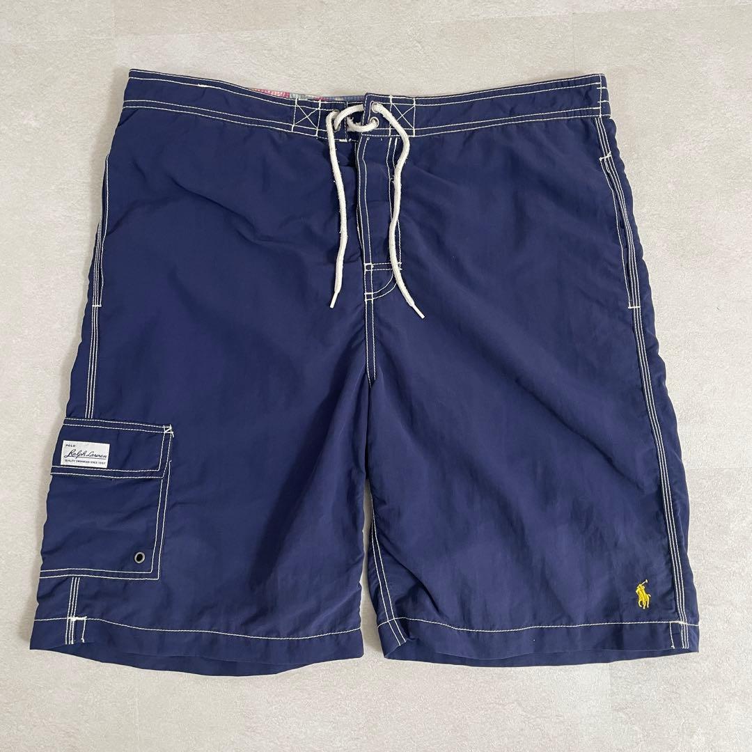 【希少】90s POLO RALPH LAUREN ネイビー スイムショーツ