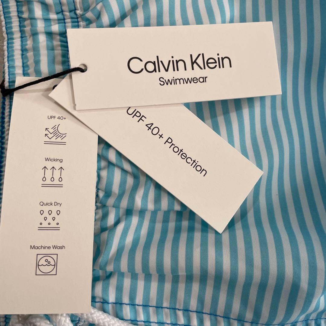 【新品未使用タグ付】Calvin Klein スイムショーツ ブルー Sサイズ