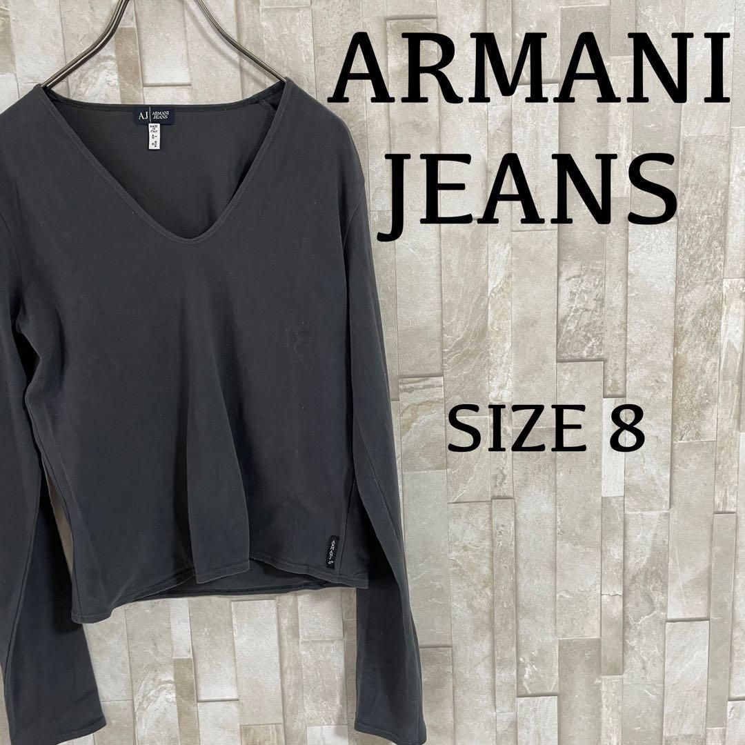 【美品】ARMANI JEANS 長袖Tシャツ サイズ8 ブラック
