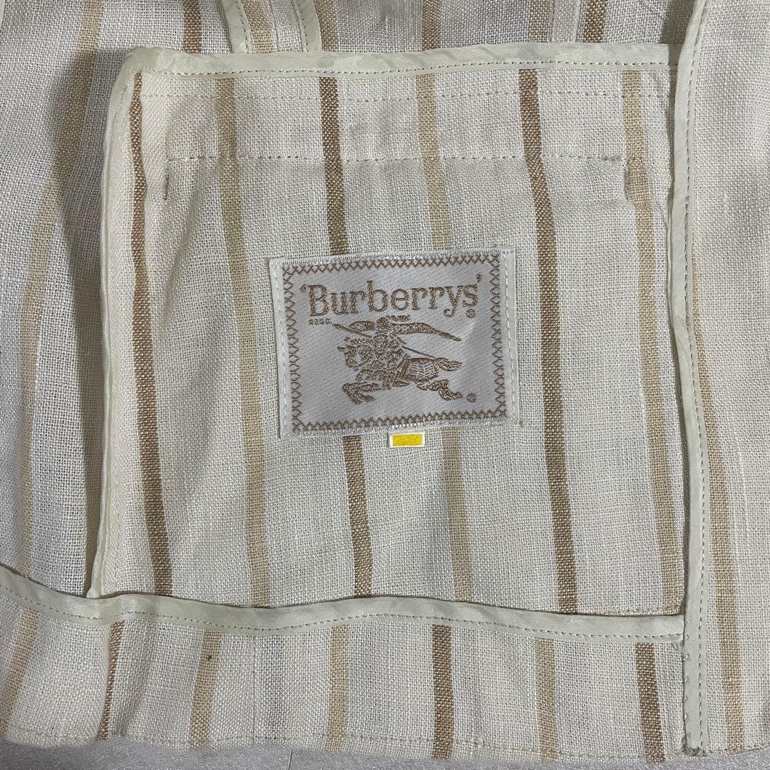 古着 90s BURBERRY テーラードジャケット ベージュ ストライプ