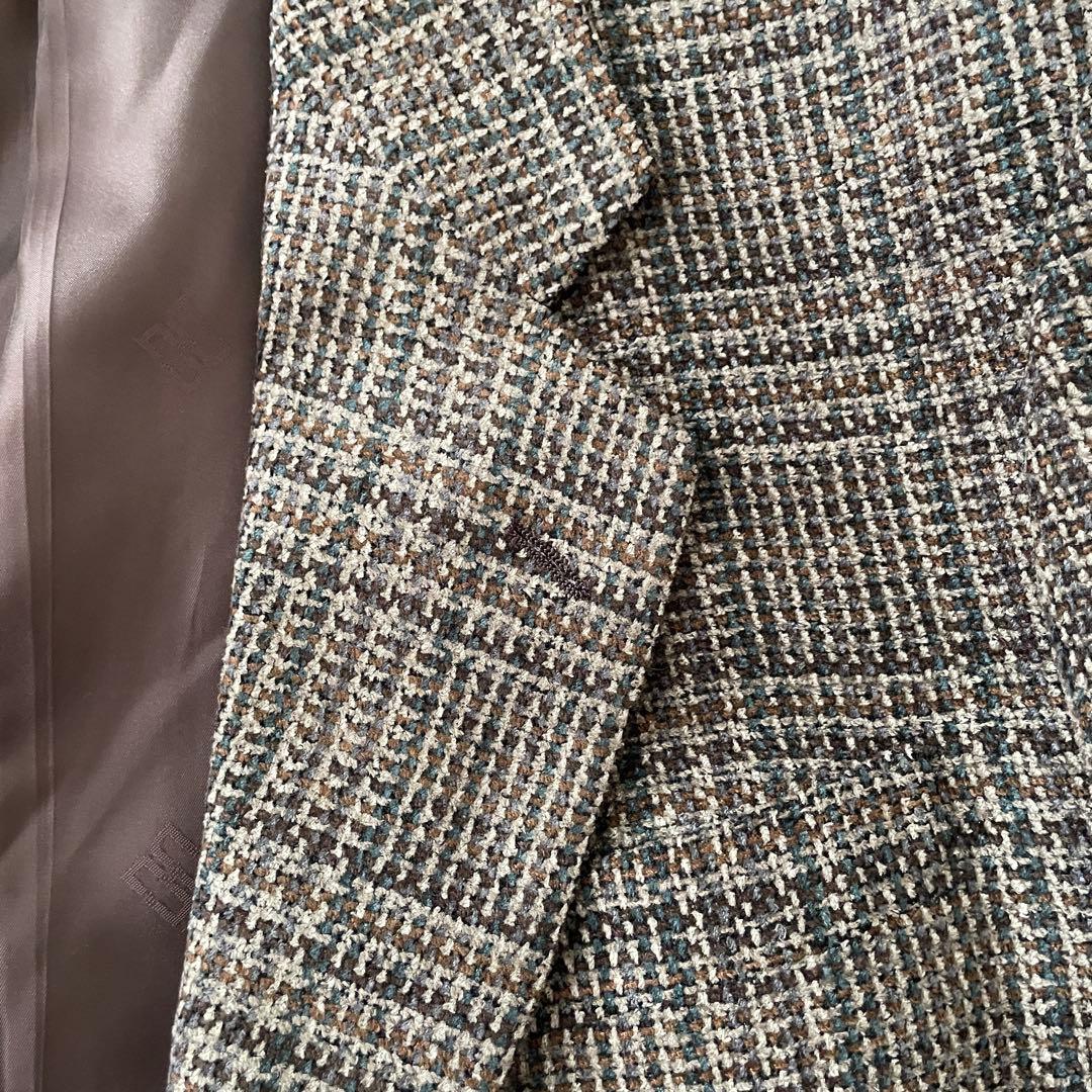 古着 DAKS テーラードジャケット 日本製 グレンチェック柄 サイズ90A4