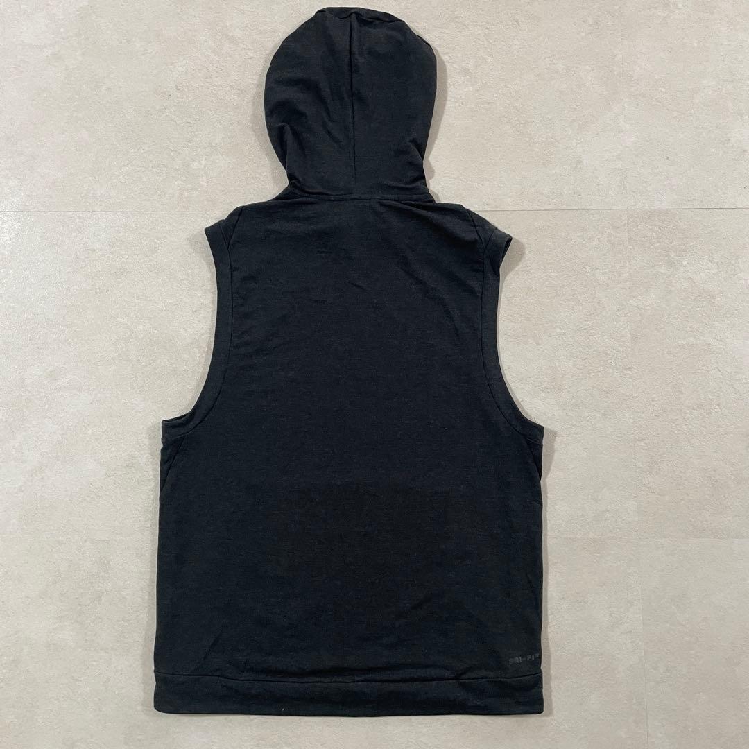 【美品】NIKE DRY-FIT ノースリーブパーカー Mサイズ ダークグレー