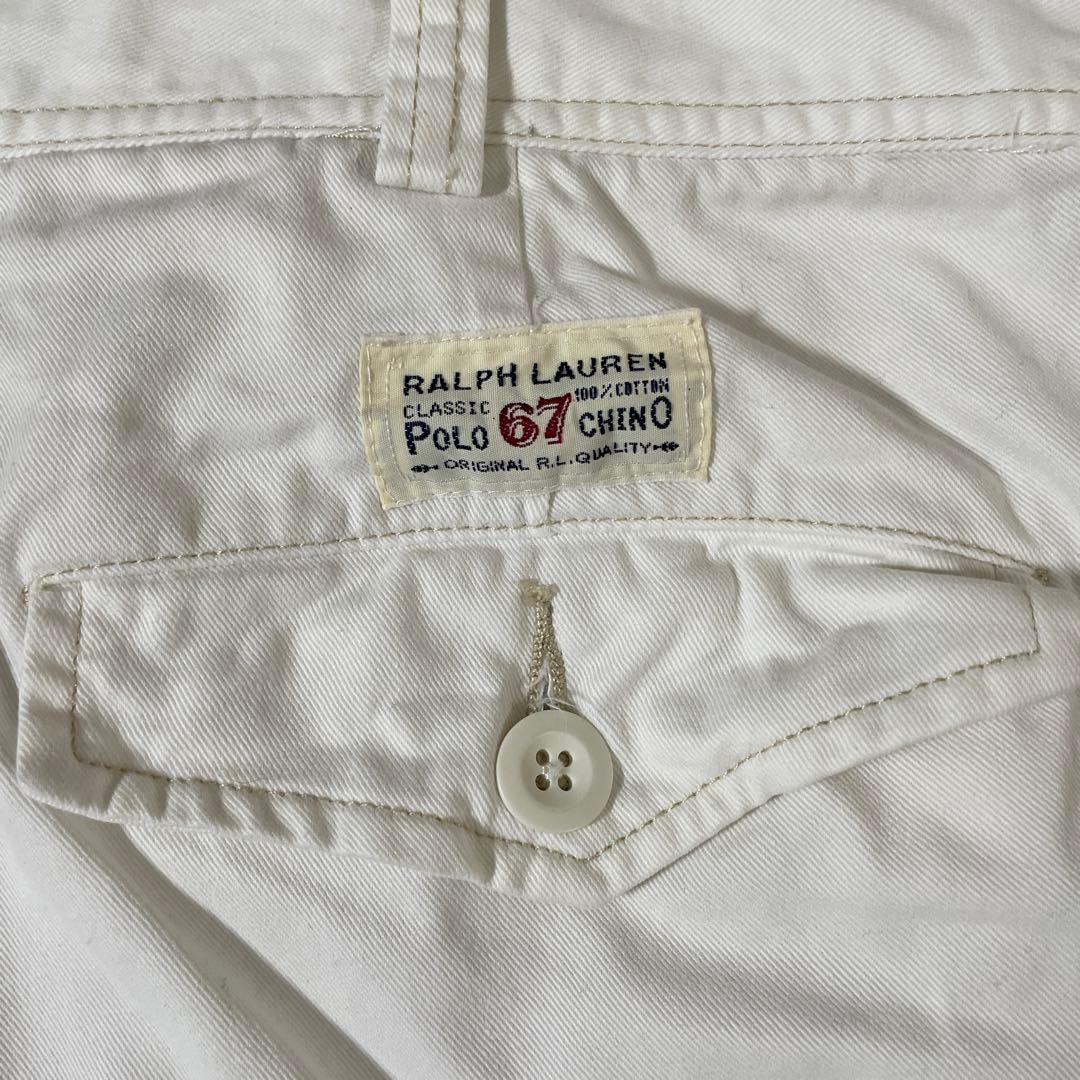 90s POLO RALPH LAUREN ハーフパンツ サイズ36 ホワイト