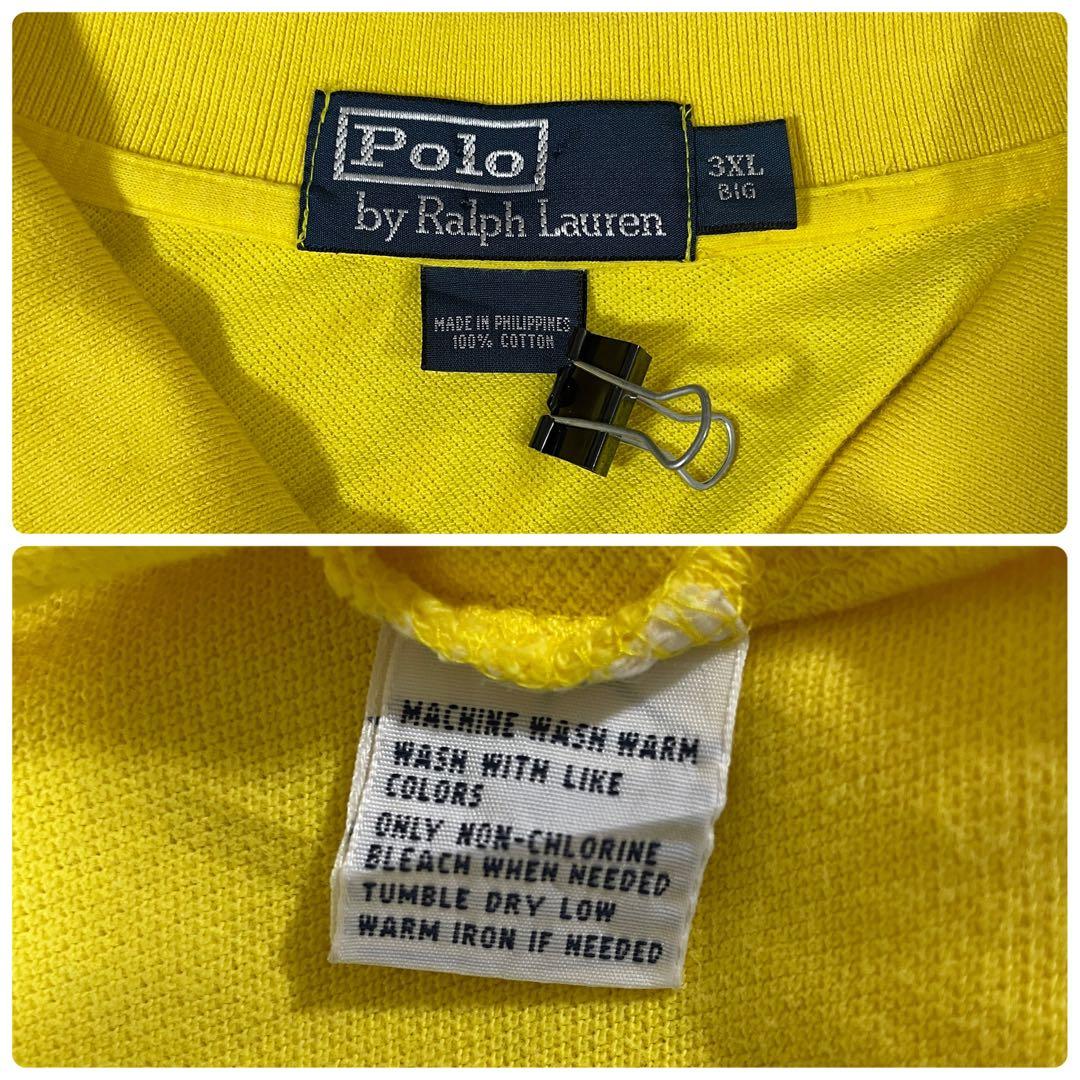 90s POLO RALPH LAUREN 半袖ポロシャツ 3XL イエロー