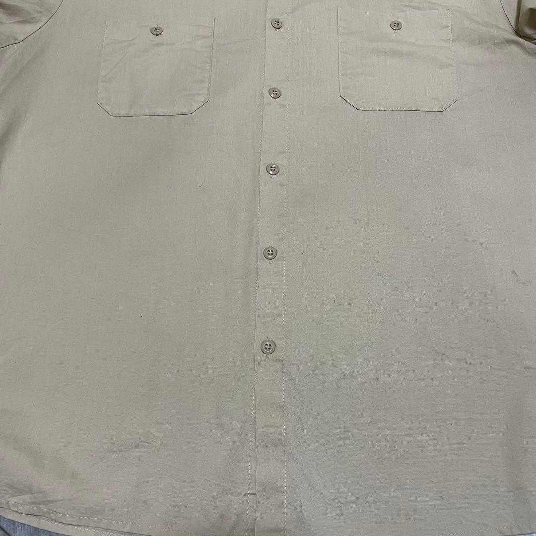 古着 CINTAS 半袖ワークシャツ 2XLサイズ ベージュ