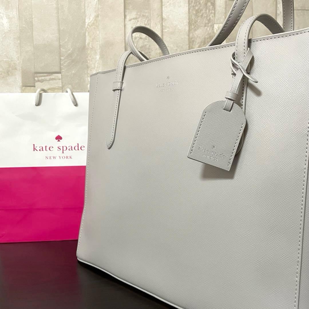 訳あり新品 kate spade トートバッグ プラチナグレー