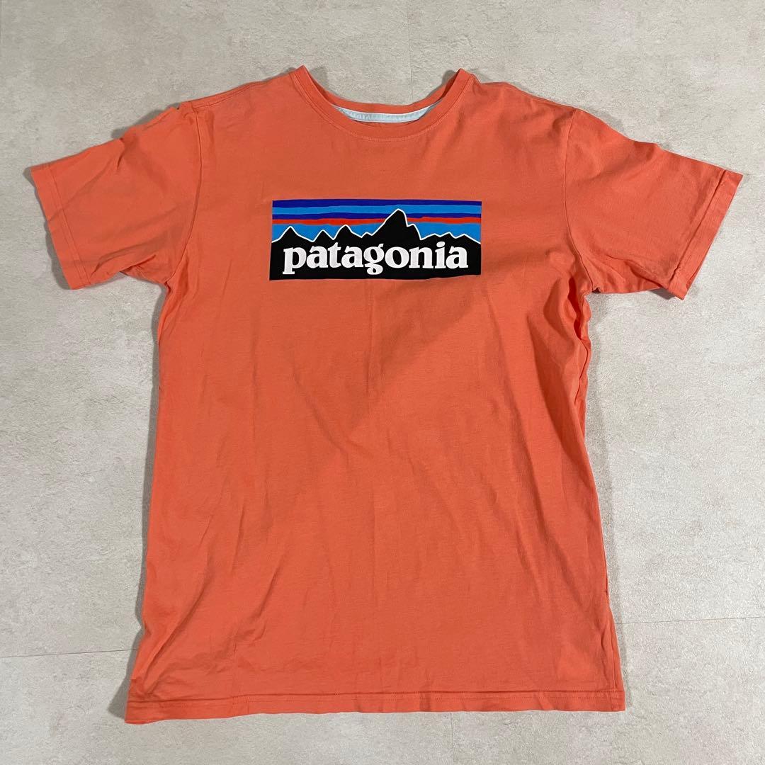 【美品】Patagonia 半袖Tシャツ ロゴプリント サイズ2XL オレンジ