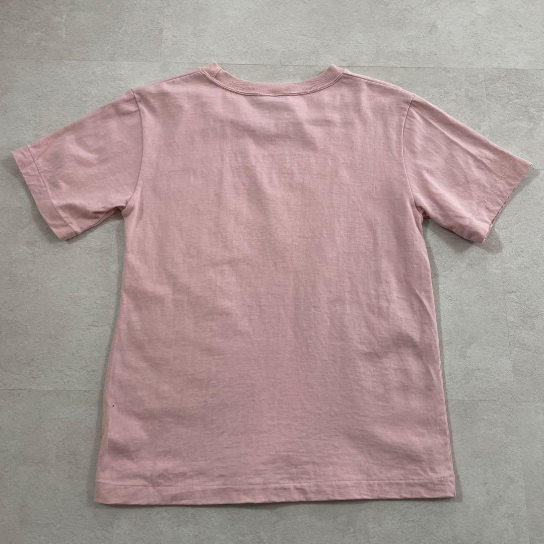 古着 ROXY 花柄プリント ロゴプリント 半袖Tシャツ ピンク