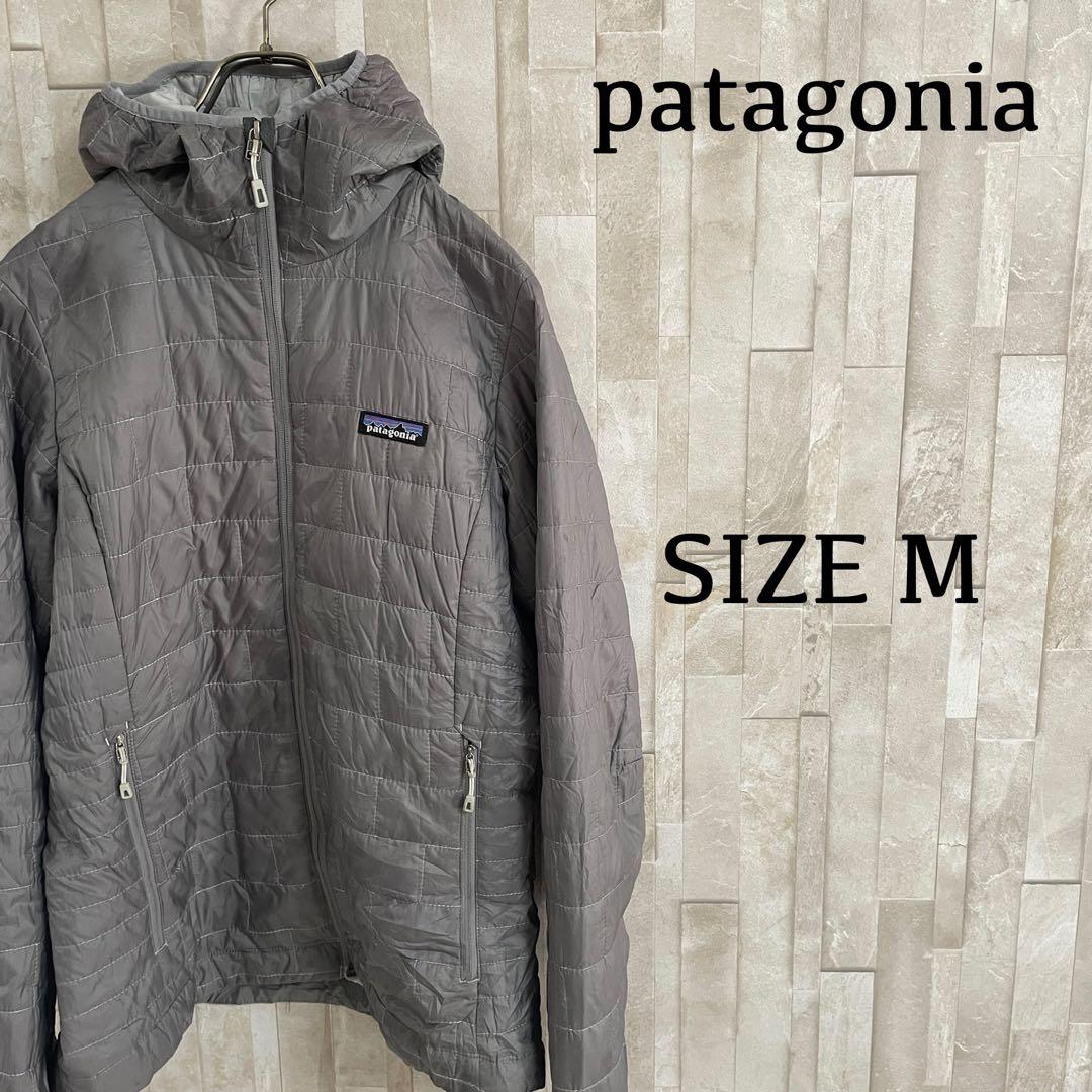 古着 patagonia ナノパフフーディ ライトダウン サイズM グレー