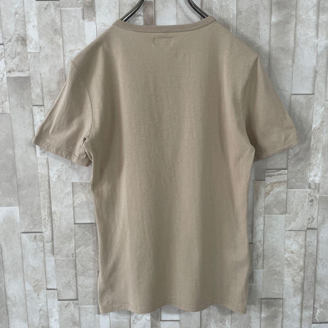 古着 ARMANI JEANS ベージュ 半袖Tシャツ Sサイズ