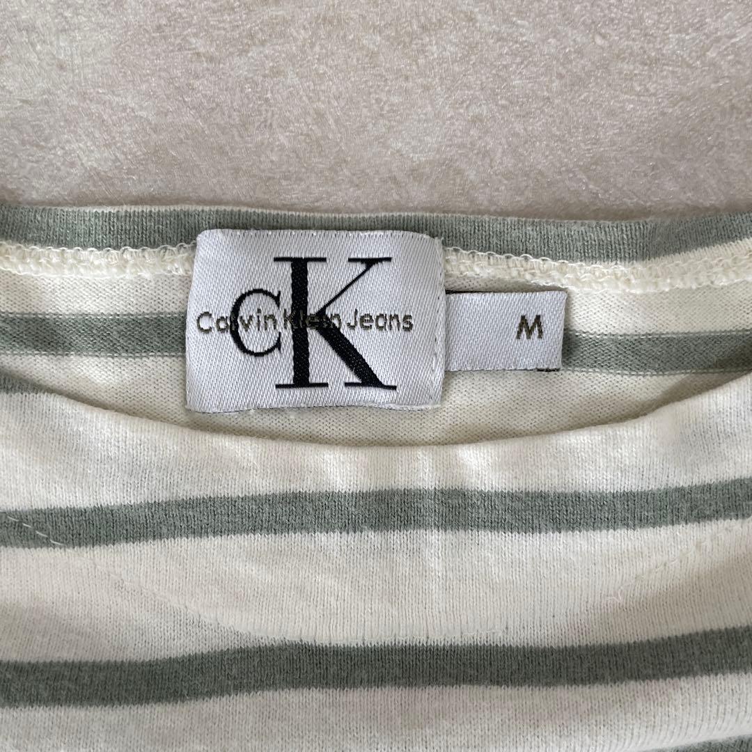 古着 Calvin Klein Jeans長袖Tシャツ サイズM ボーダー柄