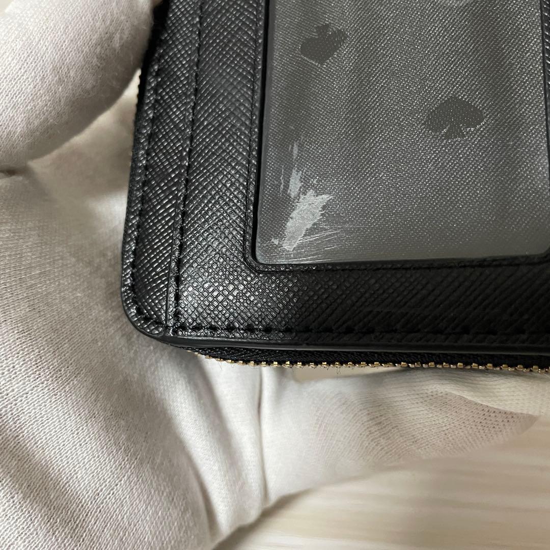 訳あり新品 kate spade 二つ折り財布 ブラック