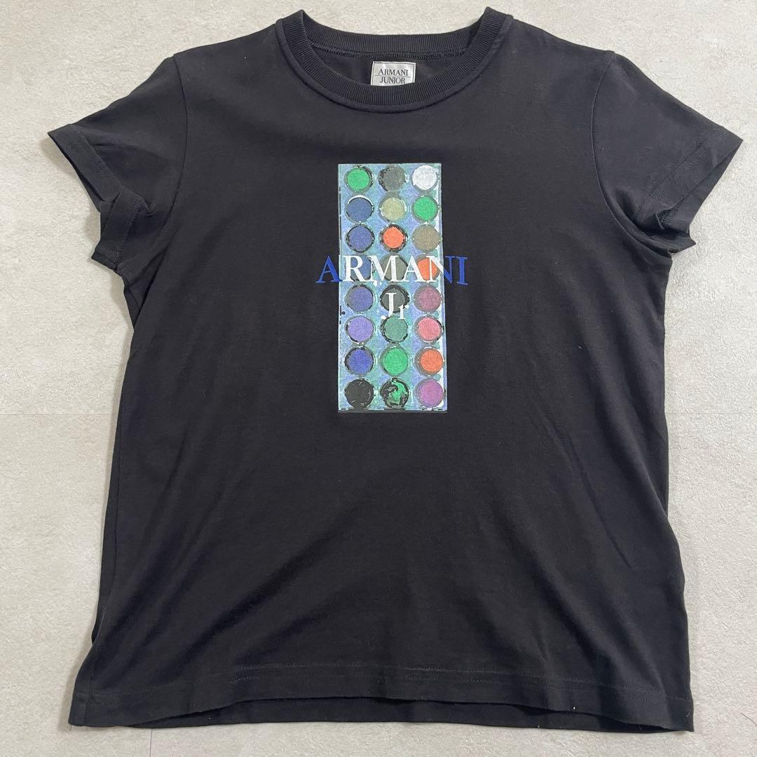 【美品】ARMANI JUNIOR 半袖Tシャツ ブラック サイズVI