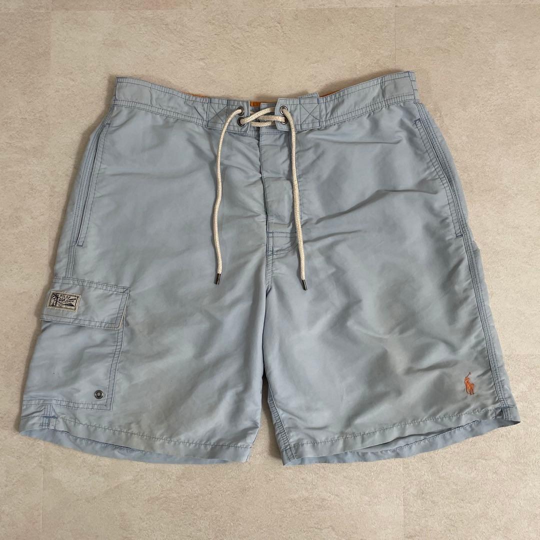 古着POLO RALPH LAUREN スイムショーツ M サイズ 水色