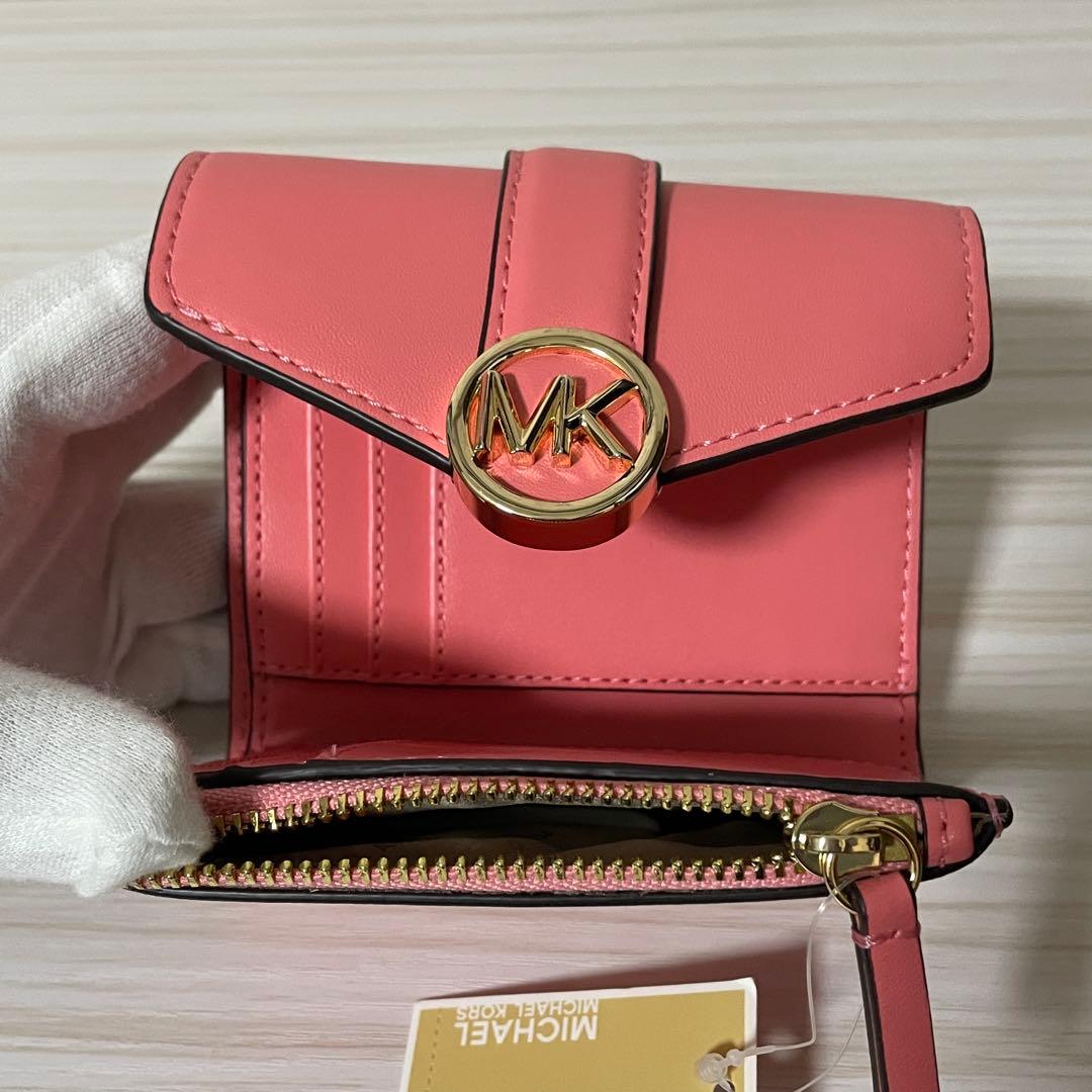 訳あり新品 MICHEAL KORS 三つ折り財布 ピンク