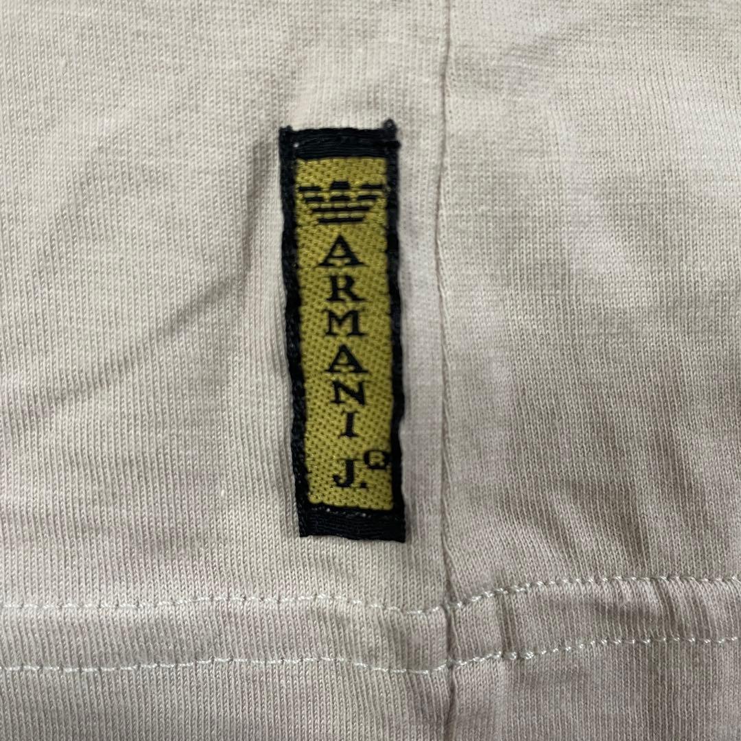 【美品】ARMANI JEANS 半袖Tシャツ ロゴプリント S ベージュ
