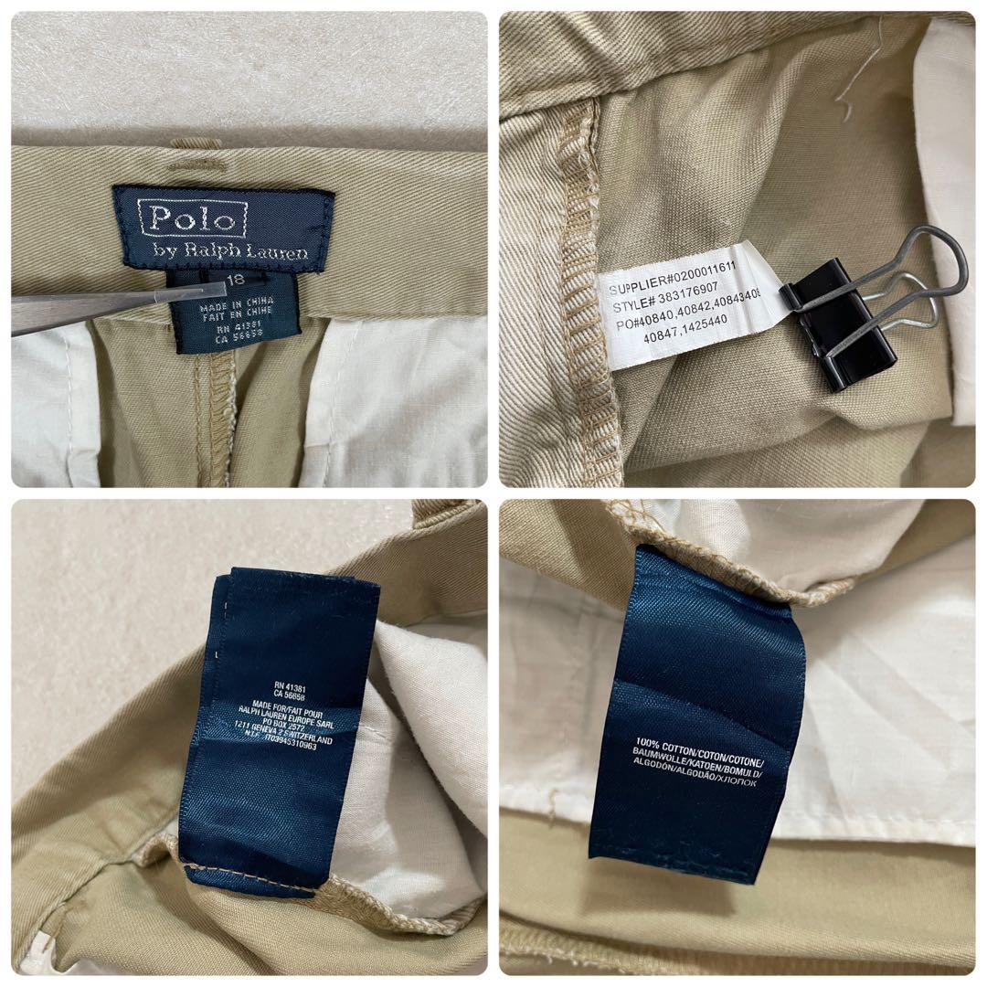 90s POLO RALPH LAUREN ハーフパンツ サイズ18 ベージュ