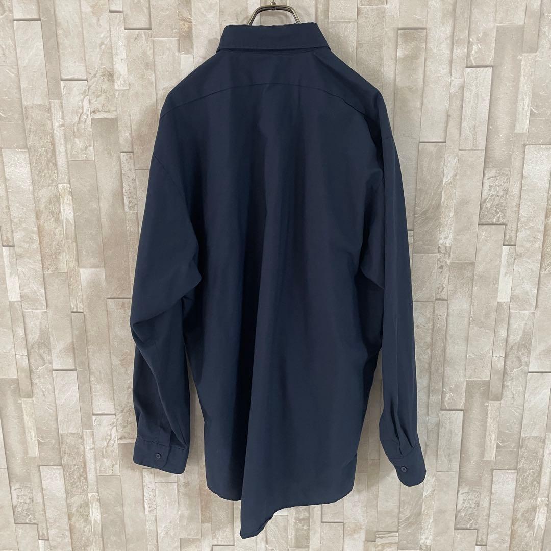 【美品】CiNTAS 長袖ワークシャツ 無地 ネイビー XLサイズ