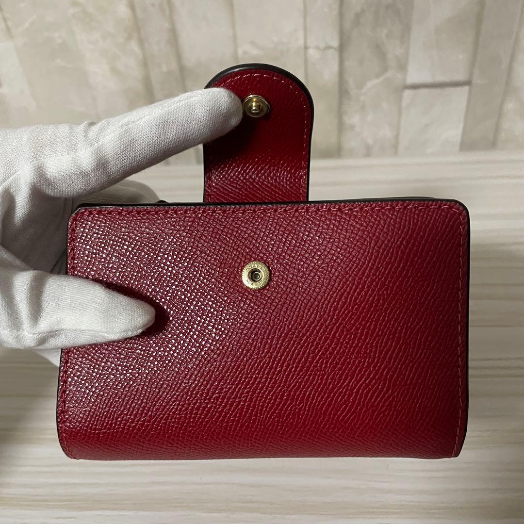 訳あり新品 COACH 二つ折り財布 レッド