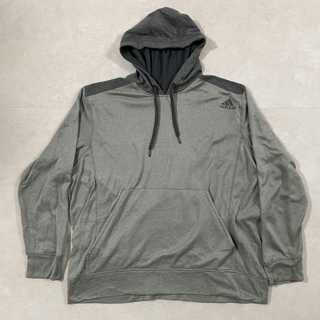 古着 adidas クライマウォーム プルオーバーパーカー ブラック2XL
