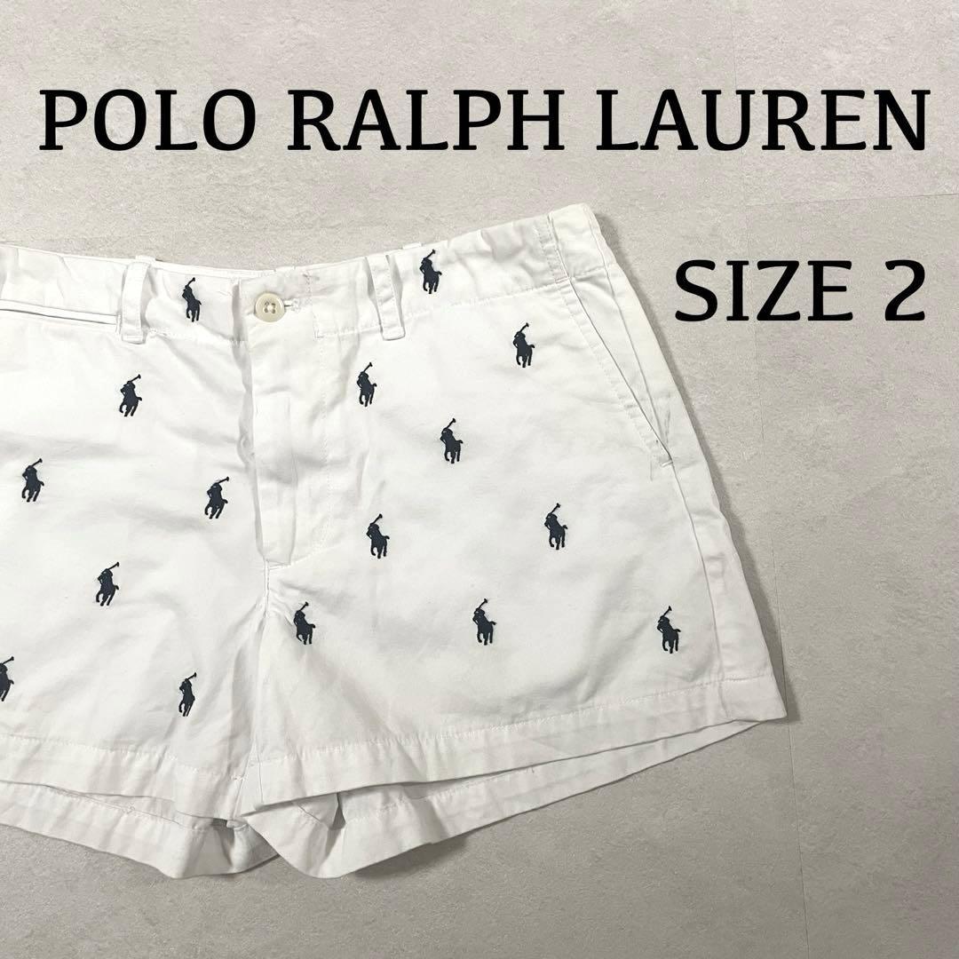 90s RALPH LAUREN SPORT ハーフパンツ ポニー刺繍 ホワイト