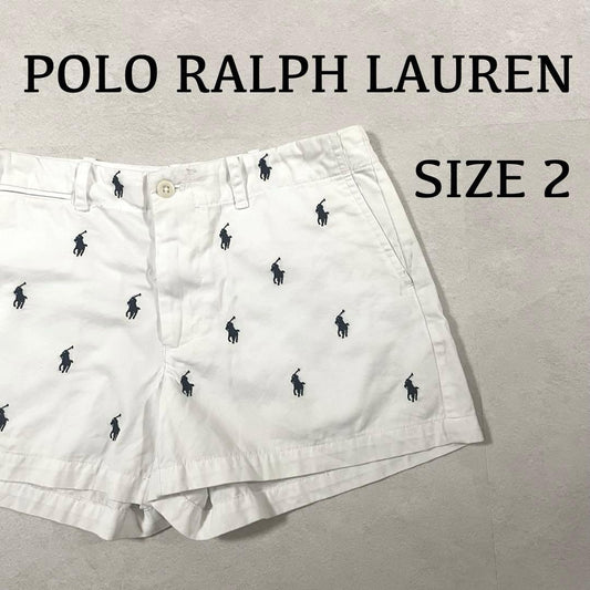 90s RALPH LAUREN SPORT ハーフパンツ ポニー刺繍 ホワイト