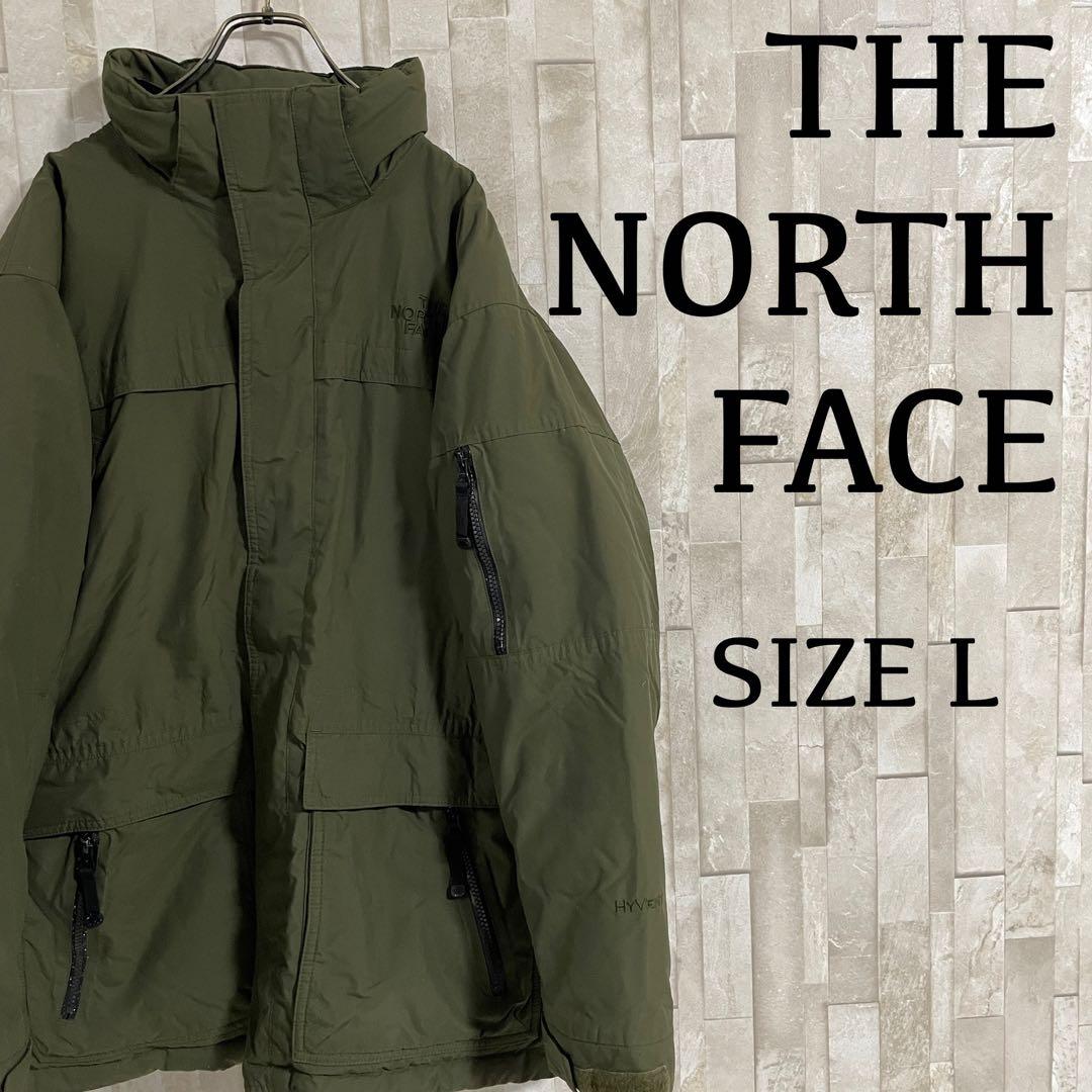 古着 THE NORTH FACE ダウンジャケット HYVENT カーキ L