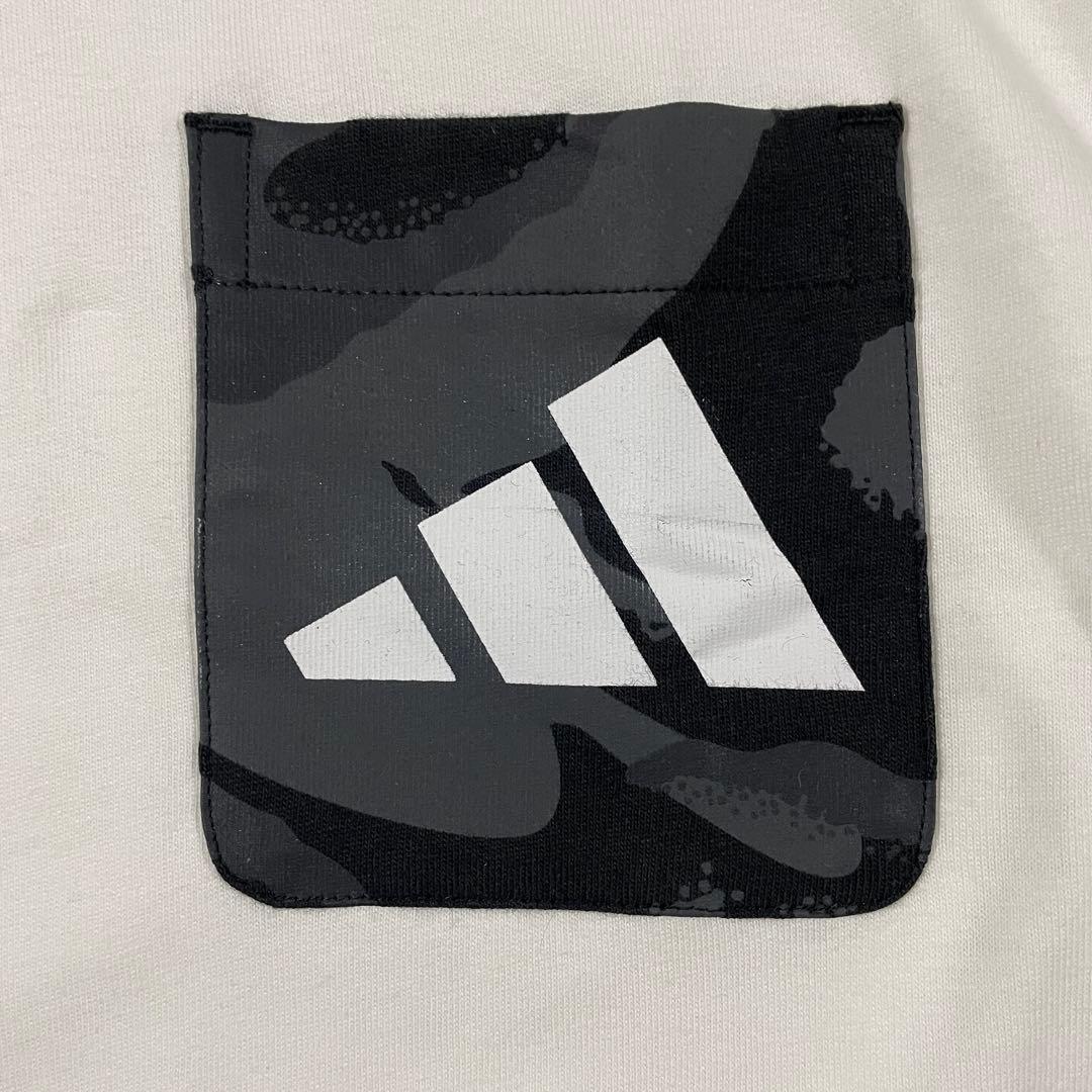 【新品未使用タグ付】adidas 半袖Tシャツ ロゴプリント サイズL 白