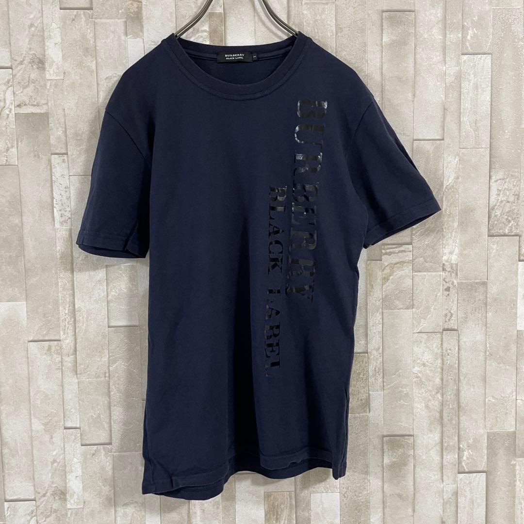 【美品】BURBERRY BLACK LABEL 半袖Tシャツ 2 ネイビー