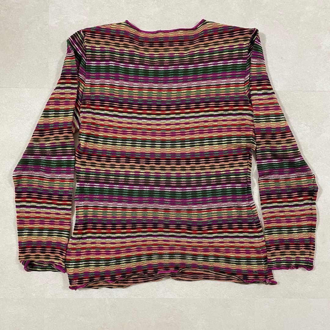 古着 MISSONI 長袖ニット イタリア製 ボーダー マルチカラー 46