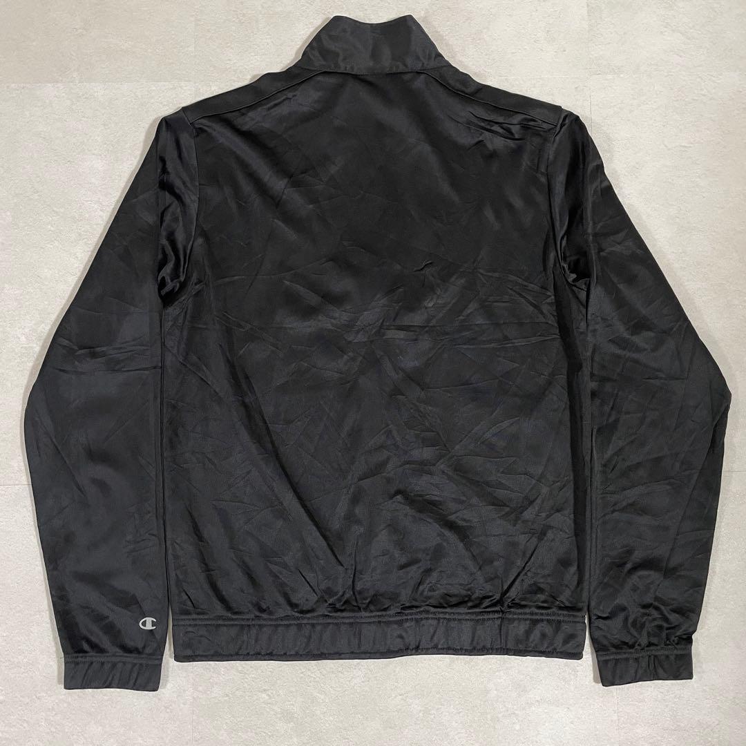 【美品】Champion トラックジャケット ロゴプリント L ブラック