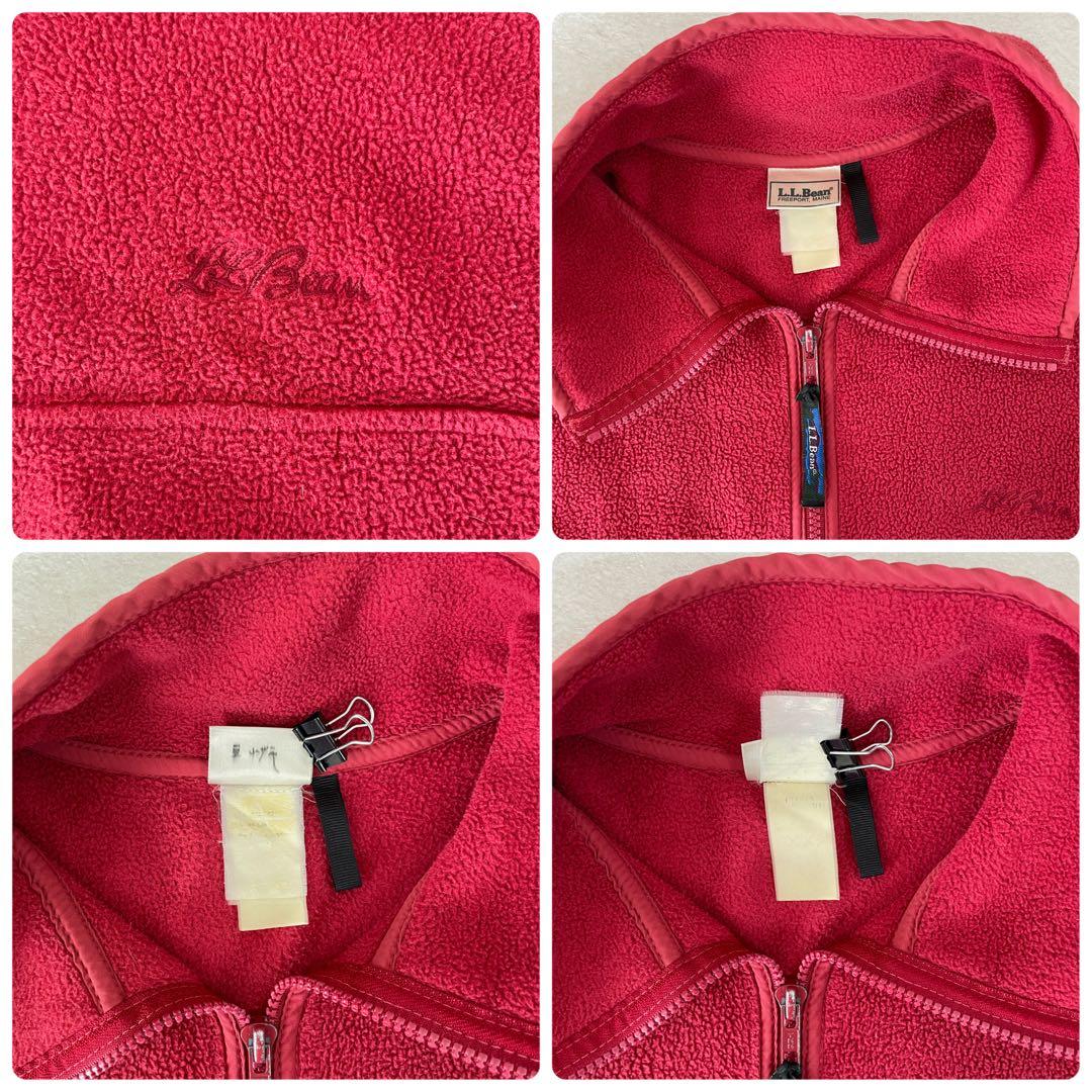 古着 L.L.Bean フリースジャケット サイズL相当 レッド