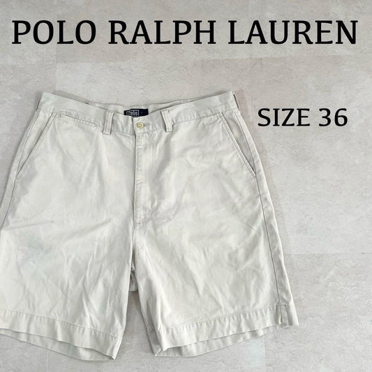 90s POLO RALPH LAUREN ハーフパンツ サイズ36 ホワイト